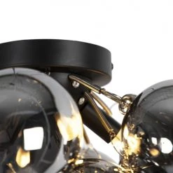 QAZQA Suspensions Plafonnier En Verre Noir -Luminaires Contemporain Soldes plafonnier en verre noir 4