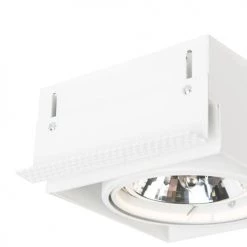 QAZQA Appliques Murales Et Spots Spot à Encastrer En Acier Blanc -Luminaires Contemporain Soldes spot a encastrer en acier blanc 9