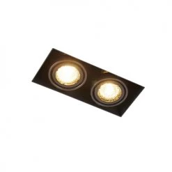 QAZQA Appliques Murales Et Spots Spot à Encastrer En Acier Noir -Luminaires Contemporain Soldes spot a encastrer en acier noir 10