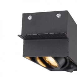 QAZQA Appliques Murales Et Spots Spot à Encastrer En Acier Noir -Luminaires Contemporain Soldes spot a encastrer en acier noir 11