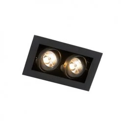 QAZQA Appliques Murales Et Spots Spot à Encastrer En Acier Noir -Luminaires Contemporain Soldes spot a encastrer en acier noir 15