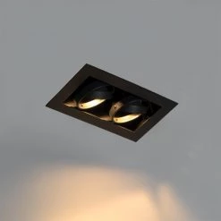 QAZQA Appliques Murales Et Spots Spot à Encastrer En Acier Noir -Luminaires Contemporain Soldes spot a encastrer en acier noir 17