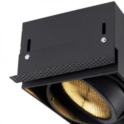 QAZQA Appliques Murales Et Spots Spot à Encastrer En Acier Noir -Luminaires Contemporain Soldes spot a encastrer en acier noir 20