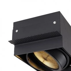 QAZQA Appliques Murales Et Spots Spot à Encastrer En Acier Noir -Luminaires Contemporain Soldes spot a encastrer en acier noir 23