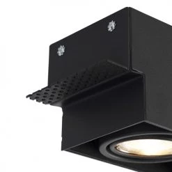 QAZQA Appliques Murales Et Spots Spot à Encastrer En Acier Noir -Luminaires Contemporain Soldes spot a encastrer en acier noir 3