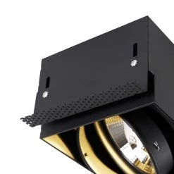 QAZQA Appliques Murales Et Spots Spot à Encastrer En Acier Noir -Luminaires Contemporain Soldes spot a encastrer en acier noir 32