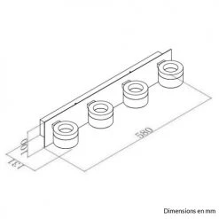 Keria Appliques Murales Et Spots Spot De Plafond (réglette/plafonnier) En Métal Gris -Luminaires Contemporain Soldes spot de plafond reglette plafonnier en metal gris 3
