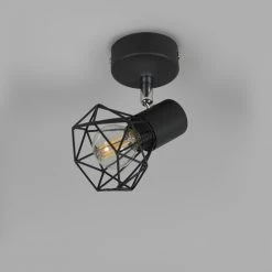 QAZQA Appliques Murales Et Spots Spot Murale En Acier Noir -Luminaires Contemporain Soldes spot murale en acier noir 2