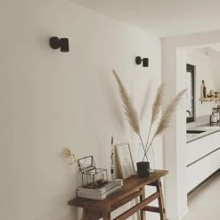 QAZQA Appliques Murales Et Spots Spot Murale En Acier Noir -Luminaires Contemporain Soldes spot murale en acier noir 8