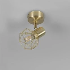 QAZQA Appliques Murales Et Spots Spot Murale En Métal Doré/laiton -Luminaires Contemporain Soldes spot murale en metal dore laiton 2