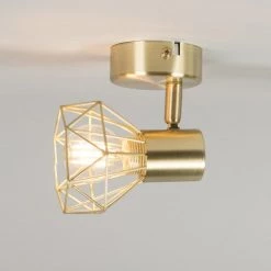 QAZQA Appliques Murales Et Spots Spot Murale En Métal Doré/laiton -Luminaires Contemporain Soldes spot murale en metal dore laiton 3