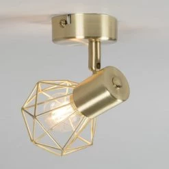 QAZQA Appliques Murales Et Spots Spot Murale En Métal Doré/laiton -Luminaires Contemporain Soldes spot murale en metal dore laiton 4