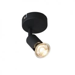 QAZQA Appliques Murales Et Spots Spot Murale En Métal Noir