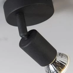 QAZQA Appliques Murales Et Spots Spot Murale En Métal Noir -Luminaires Contemporain Soldes spot murale en metal noir 4