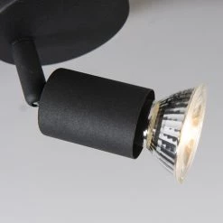 QAZQA Appliques Murales Et Spots Spot Murale En Métal Noir -Luminaires Contemporain Soldes spot murale en metal noir 5