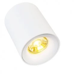 QAZQA Appliques Murales Et Spots Spot Plafond En Acier Blanc -Luminaires Contemporain Soldes spot plafond en acier blanc 8