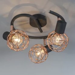 QAZQA Appliques Murales Et Spots Spot Plafond En Acier Cuivre -Luminaires Contemporain Soldes spot plafond en acier cuivre 10