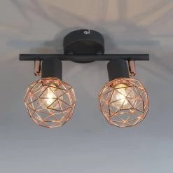 QAZQA Appliques Murales Et Spots Spot Plafond En Acier Cuivre -Luminaires Contemporain Soldes spot plafond en acier cuivre 3