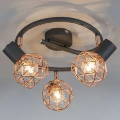 QAZQA Appliques Murales Et Spots Spot Plafond En Acier Cuivre -Luminaires Contemporain Soldes spot plafond en acier cuivre 8