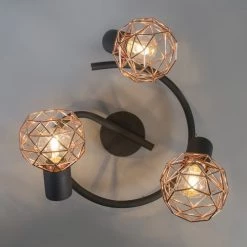 QAZQA Appliques Murales Et Spots Spot Plafond En Acier Cuivre -Luminaires Contemporain Soldes spot plafond en acier cuivre 9