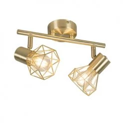 QAZQA Appliques Murales Et Spots Spot Plafond En Acier Doré/laiton