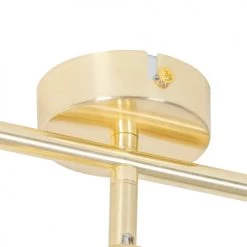 QAZQA Appliques Murales Et Spots Spot Plafond En Acier Doré/laiton -Luminaires Contemporain Soldes spot plafond en acier dore laiton 4