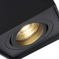 QAZQA Appliques Murales Et Spots Spot Plafond En Acier Noir -Luminaires Contemporain Soldes spot plafond en acier noir 16