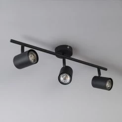 QAZQA Appliques Murales Et Spots Spot Plafond En Acier Noir -Luminaires Contemporain Soldes spot plafond en acier noir 2