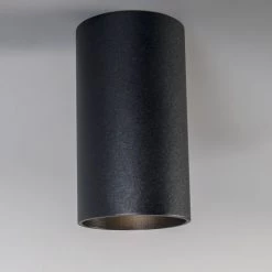 QAZQA Appliques Murales Et Spots Spot Plafond En Acier Noir -Luminaires Contemporain Soldes spot plafond en acier noir 21