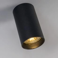 QAZQA Appliques Murales Et Spots Spot Plafond En Acier Noir -Luminaires Contemporain Soldes spot plafond en acier noir 22