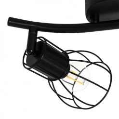 QAZQA Appliques Murales Et Spots Spot Plafond En Acier Noir -Luminaires Contemporain Soldes spot plafond en acier noir 28