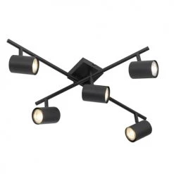 QAZQA Appliques Murales Et Spots Spot Plafond En Acier Noir -Luminaires Contemporain Soldes spot plafond en acier noir 31