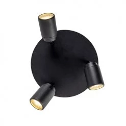 QAZQA Appliques Murales Et Spots Spot Plafond En Acier Noir -Luminaires Contemporain Soldes spot plafond en acier noir 37