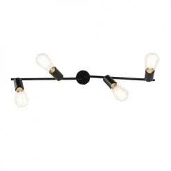 QAZQA Appliques Murales Et Spots Spot Plafond En Acier Noir -Luminaires Contemporain Soldes spot plafond en acier noir 43