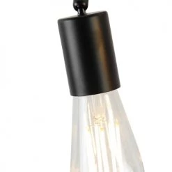 QAZQA Appliques Murales Et Spots Spot Plafond En Acier Noir -Luminaires Contemporain Soldes spot plafond en acier noir 44