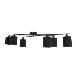 QAZQA Appliques Murales Et Spots Spot Plafond En Acier Noir -Luminaires Contemporain Soldes spot plafond en acier noir 52