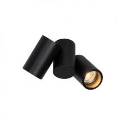 QAZQA Appliques Murales Et Spots Spot Plafond En Acier Noir -Luminaires Contemporain Soldes spot plafond en acier noir 58