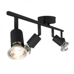 QAZQA Appliques Murales Et Spots Spot Plafond En Acier Noir -Luminaires Contemporain Soldes spot plafond en acier noir 61