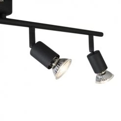 QAZQA Appliques Murales Et Spots Spot Plafond En Acier Noir -Luminaires Contemporain Soldes spot plafond en acier noir 64