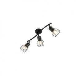 QAZQA Appliques Murales Et Spots Spot Plafond En Acier Noir -Luminaires Contemporain Soldes spot plafond en acier noir 68