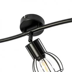 QAZQA Appliques Murales Et Spots Spot Plafond En Acier Noir -Luminaires Contemporain Soldes spot plafond en acier noir 69