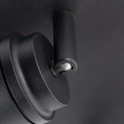 QAZQA Appliques Murales Et Spots Spot Plafond En Acier Noir -Luminaires Contemporain Soldes spot plafond en acier noir 72