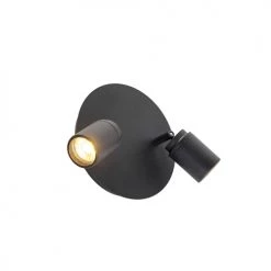 QAZQA Appliques Murales Et Spots Spot Plafond En Acier Noir -Luminaires Contemporain Soldes spot plafond en acier noir 73