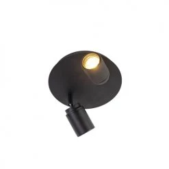 QAZQA Appliques Murales Et Spots Spot Plafond En Acier Noir -Luminaires Contemporain Soldes spot plafond en acier noir 75