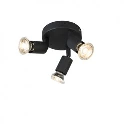 QAZQA Appliques Murales Et Spots Spot Plafond En Métal Noir