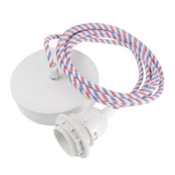 Hoopzi Suspensions Suspension 1 Fil électrique En Tissu Pied Poule Noir Blanc 3m -Luminaires Contemporain Soldes suspension 1 fil electrique en tissu bleu blanc rouge 3m 11