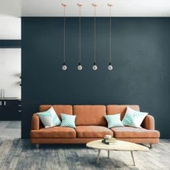 Hoopzi Suspensions Suspension 1 Fil électrique En Tissu Cuivre 2,5m Douille Noire -Luminaires Contemporain Soldes suspension 1 fil electrique en tissu cuivre 2 5m douille noire 2