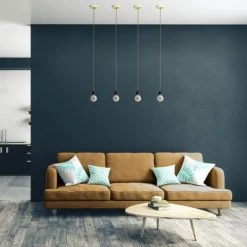 Hoopzi Suspensions Suspension 1 Fil électrique En Tissu Doré 2,5m Douille Noire -Luminaires Contemporain Soldes suspension 1 fil electrique en tissu dore 2 5m douille noire 2