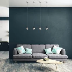 Hoopzi Suspensions Suspension 1 Fil électrique En Tissu Métal 2,5m Douille Noire -Luminaires Contemporain Soldes suspension 1 fil electrique en tissu metal 2 5m douille noire 2