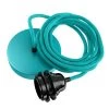 Hoopzi Suspensions Suspension 1 Fil électrique En Tissu Turquoise 2,5m Douille Noire